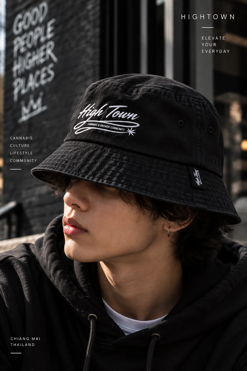 Hightown Signature Bucket Hat — worn