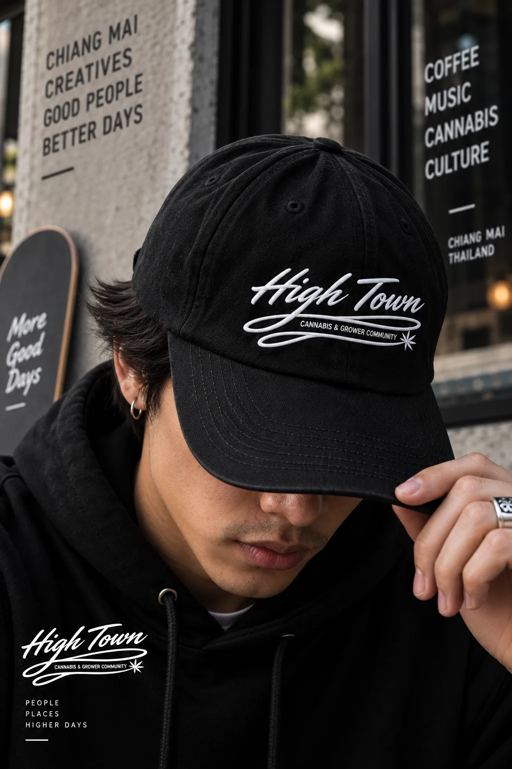 Hightown Signature Cap — worn