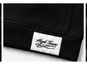 Hightown Signature Hoodie Black — detail-hem