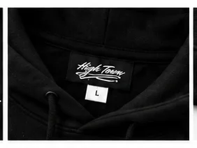 Hightown Signature Hoodie Black — detail-neck
