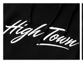 Hightown Signature Hoodie Black — detail-print