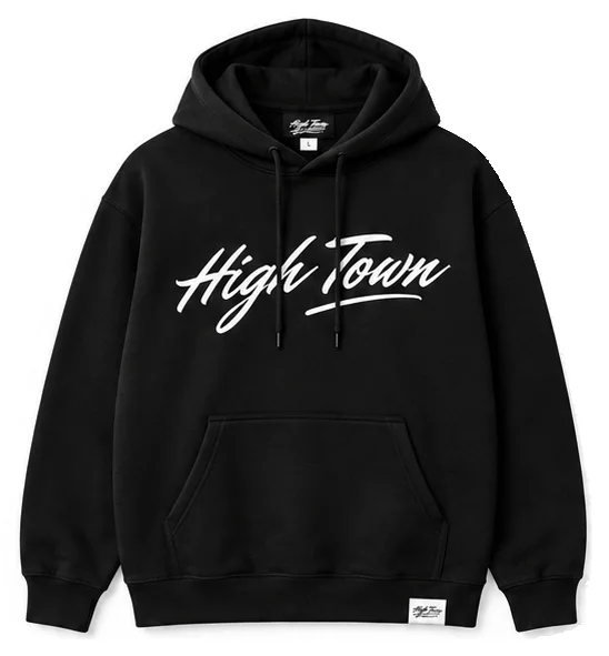 Hightown Signature Hoodie Black — front