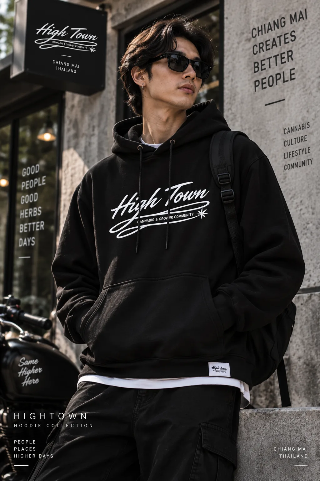 Hightown Signature Hoodie — worn